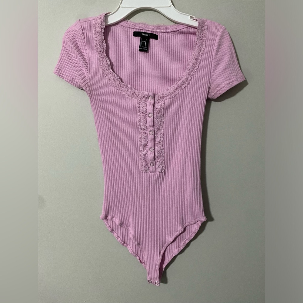 Forever 21 lace trim bodysuit